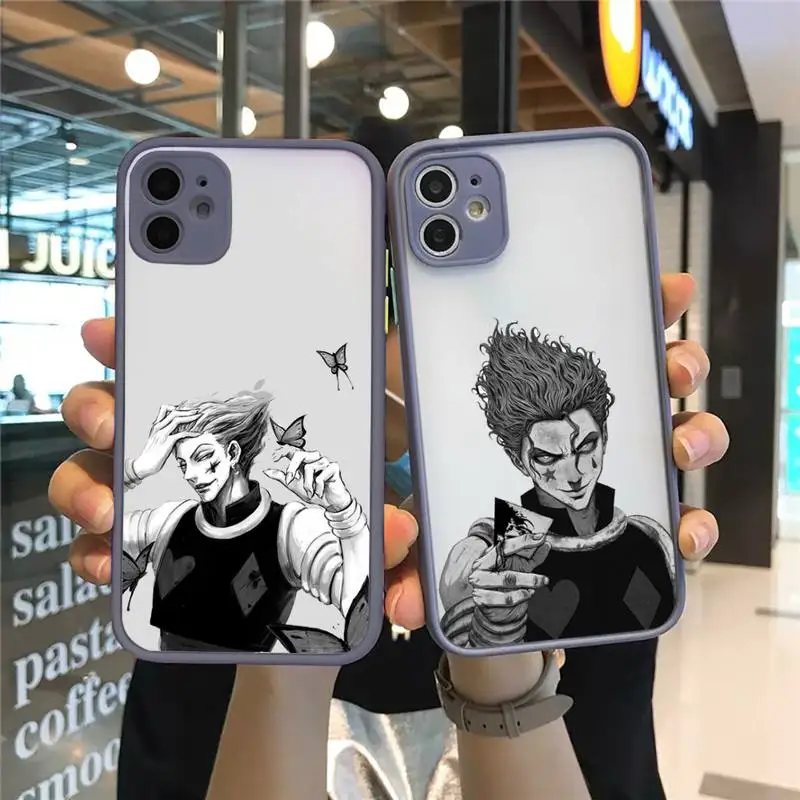 

HXH Hunter X hunter Phone Case For iPhone 12 11 Mini Pro XR XS Max 7 8 Plus X Matte transparent Gray Back Cover