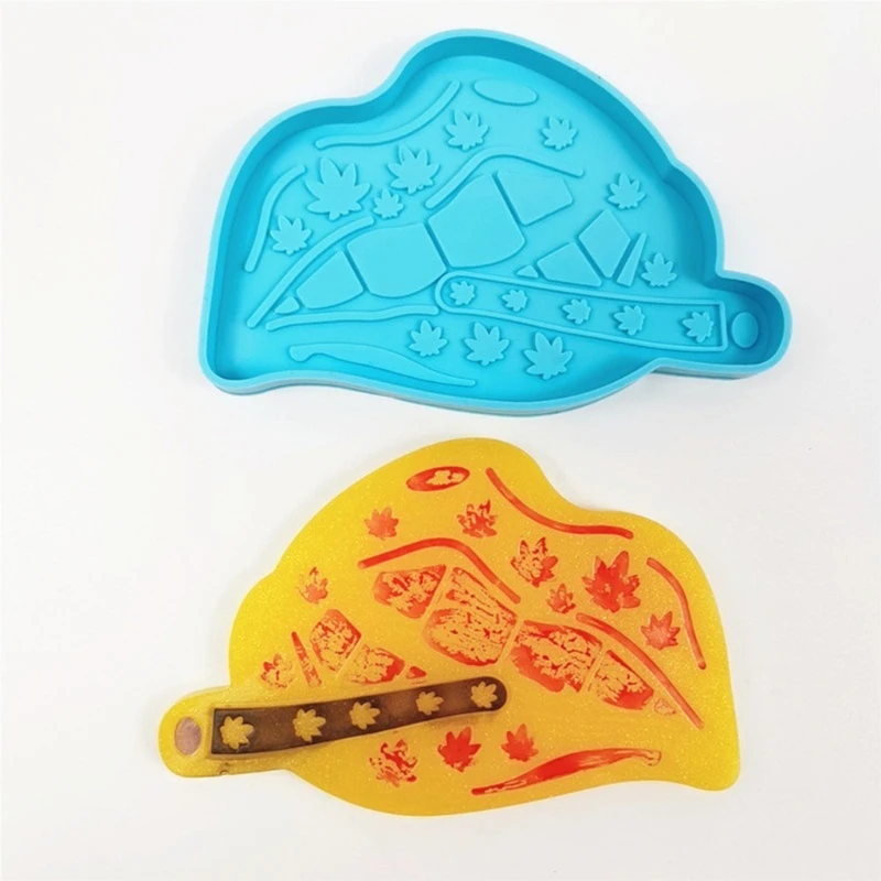 

3 Pcs Maple Lips Keychain Resin Mold Serving Board Tray Coaster Silicone Mould R2LE
