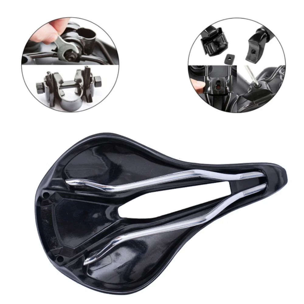 

1PC Bike Saddle Pad Mountain Bike Comfortable Seat Saddle Cycling Sports Cushion Bike Mat Cushion (Black)