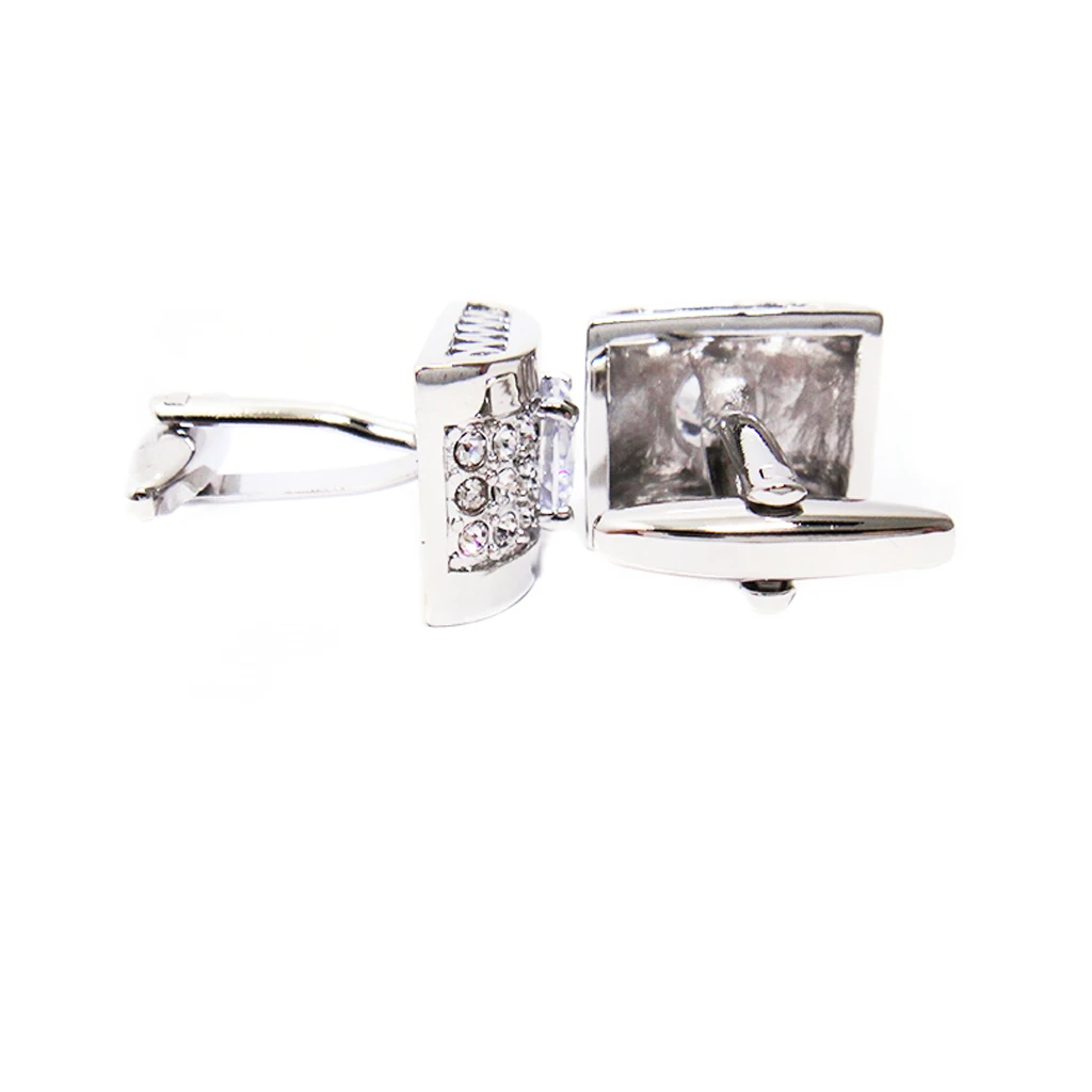 

Unique Mens Brass Crystal Rectangle Wedding Party Shirt Cuff Links Gift