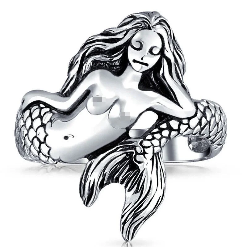 

Кольцо унисекс из серебра 925 пробы, с силуэтом русалки