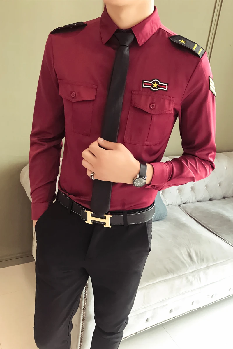 

Long Sleeve Dress Shirt For Men 2020 The Owner Of The Social Guy England Long Sleeve Shirt Trendy Men's Slim Fit Shirts