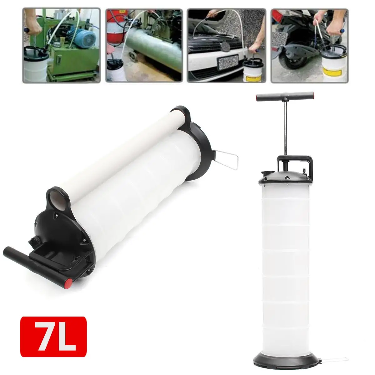7L 170PSI Manual Automobile Car Waste Oil Water Suction Extraction Pump Fluid Vacuum Transfer Hand Operating | Автомобили и