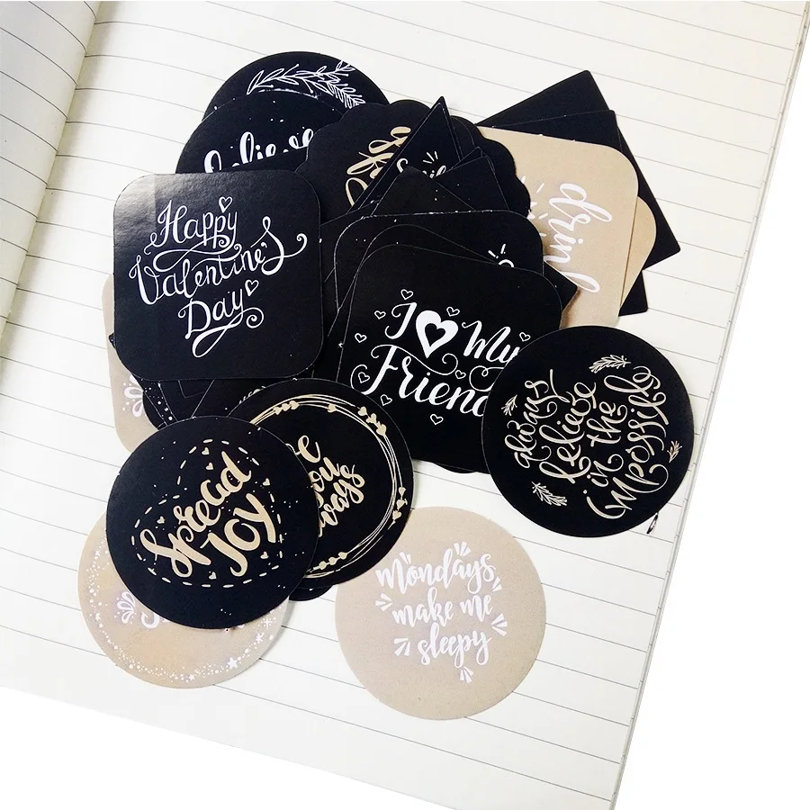 

45Pcs English blessings special shaped sealing stickers boxed Decoration DIY Diary Scrapbooking Sealing Sticker Gifts for kids