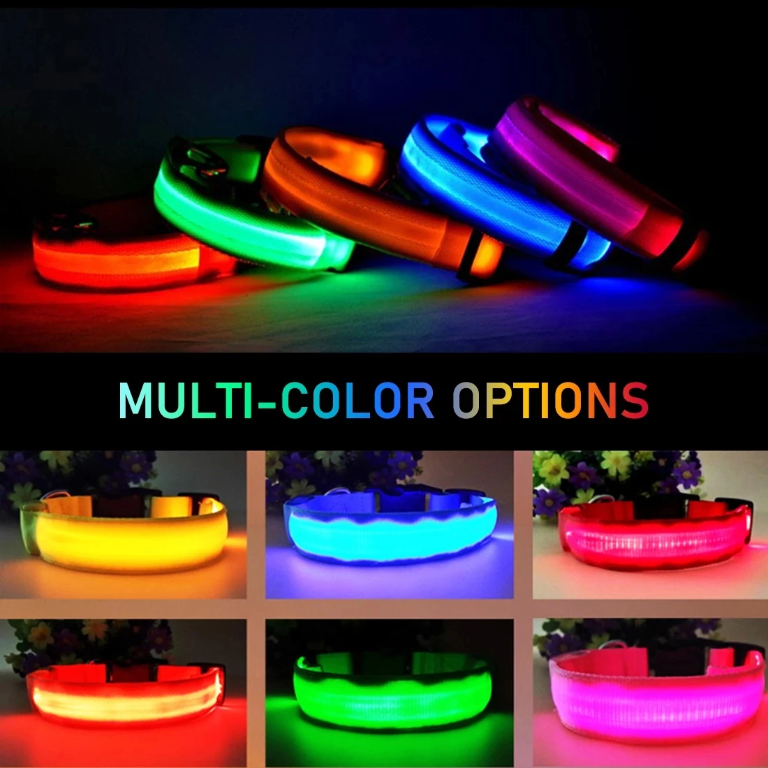 

USB Charging Led Dog Collar Anti-Lost/Avoid Car Accident Collar For Dogs Puppies Dog Collars Leads LED Supplies Pet Products