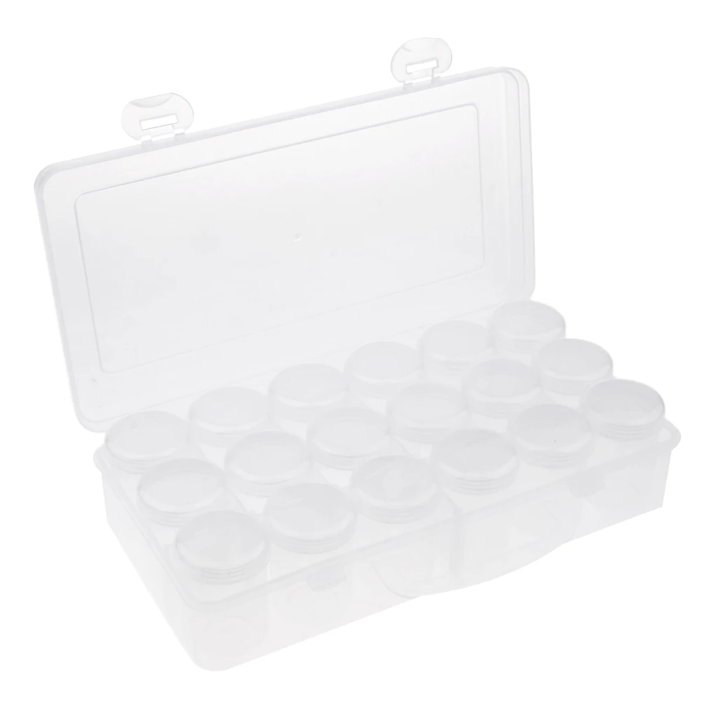

18 Pcs Transparent Plastic Storage Box Case Manicure Jewelry Box