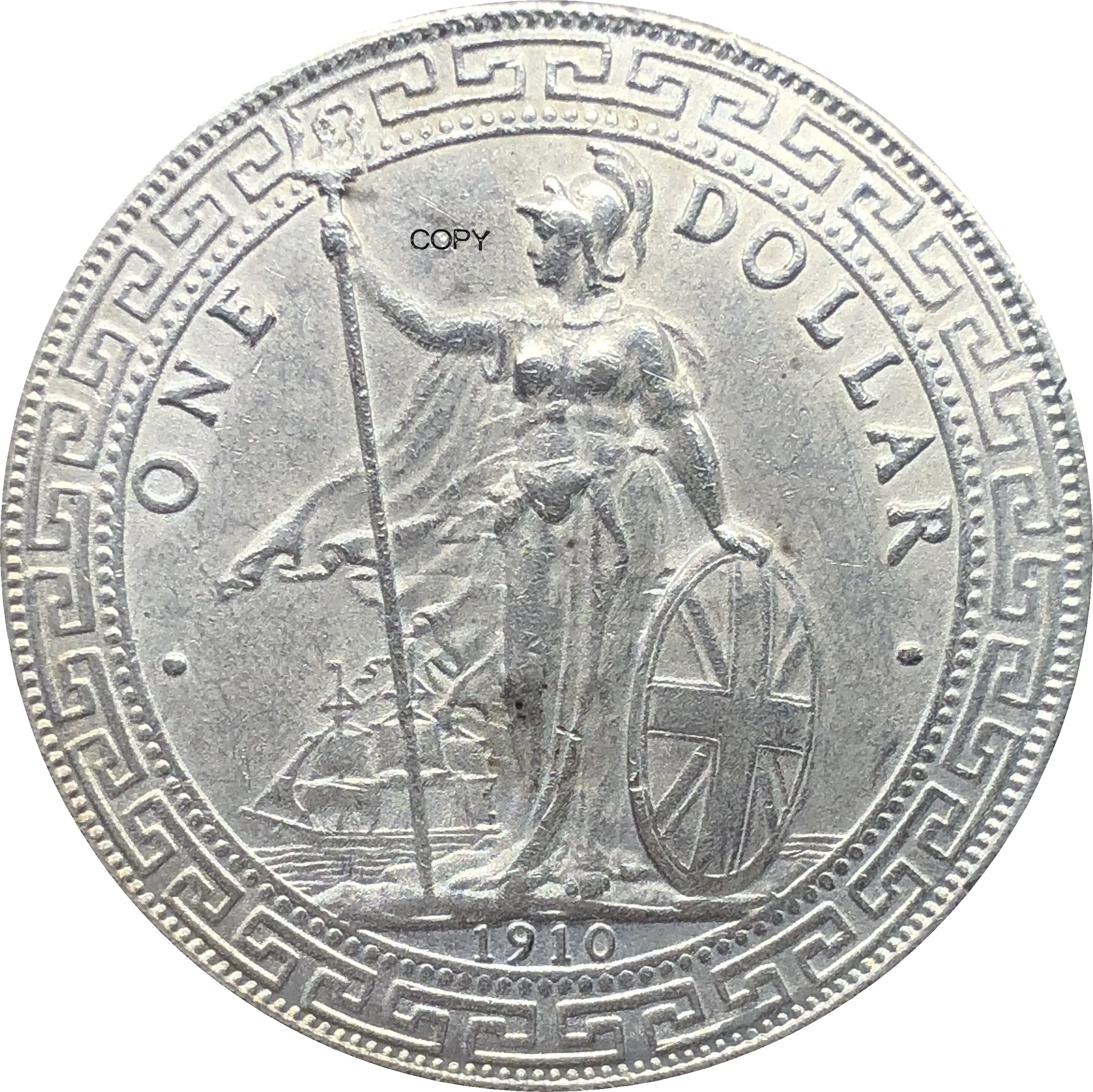 United Kingdom 1 Dollar British Trade 1910 One Cupronickel Plated Silver Hong Kong Yi Yuan Copy Coin | Дом и сад