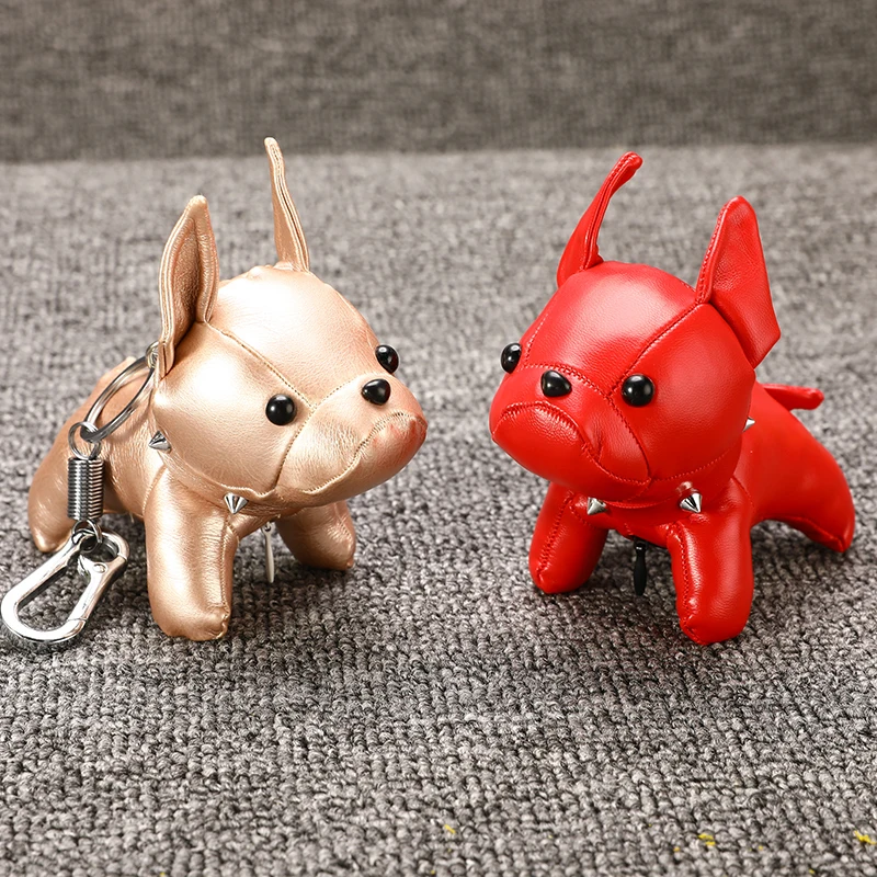 Брелок для ключей в виде милых собак из искусственной кожи брелок бульдога