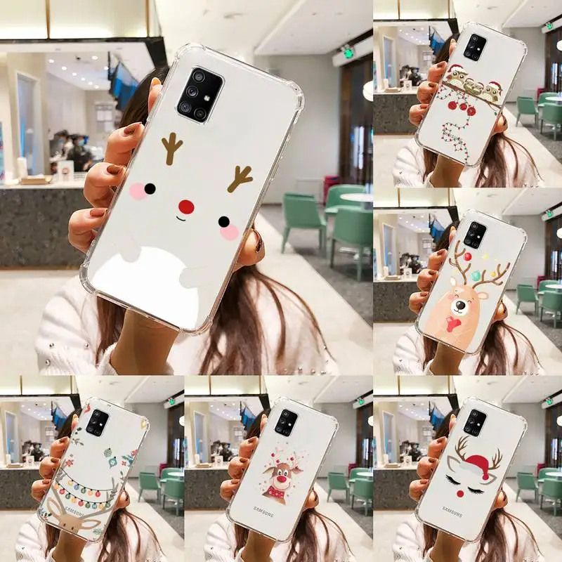 

Christmas Phone Case Transparent For Samsung A51 A50 A71 A70 A81 M60S Note S21 S 20 10 9 8 11 E Plus Ultra