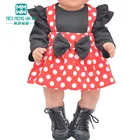 Детская Одежда для кукол; Модное платье на бретелях с бантом для 43-45 см; Игрушечная кукла для новорожденных; Аксессуары для американских кукол