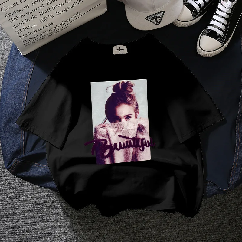 Женская Повседневная футболка с коротким рукавом и круглым вырезом Милая