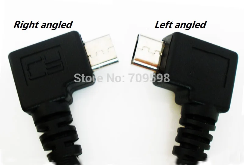CableDeconn левый 90 градусов Угловой Micro USB B штекер USB A Мужской кабель для зарядки данных