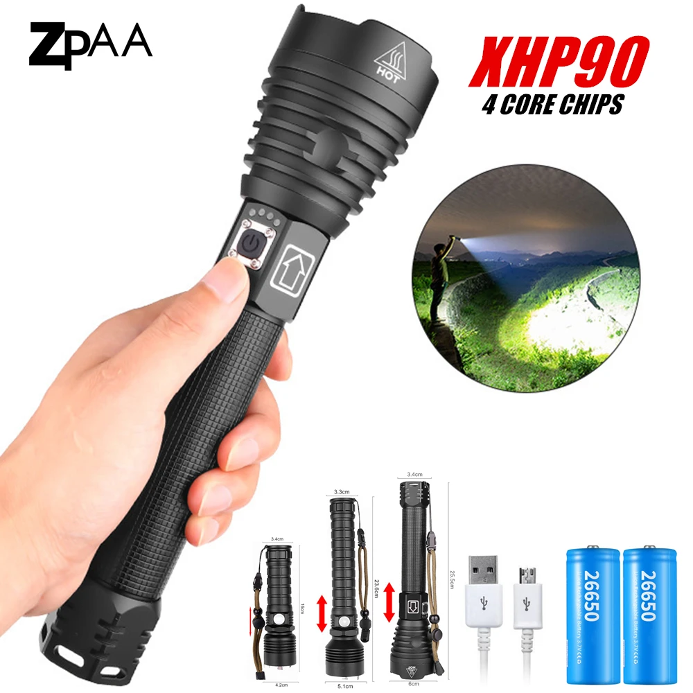 Светодиодный тактический фонарь XHP70.2 XHP50.2 XHP90 водонепроницаемый охотничий