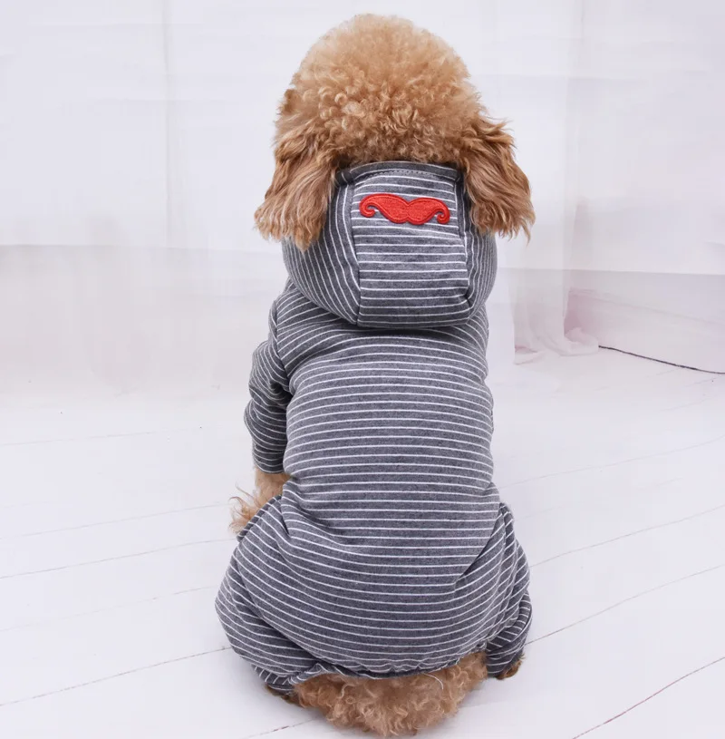 Одежда для домашних животных на осень и зиму в полоску утолщенная с четырьмя