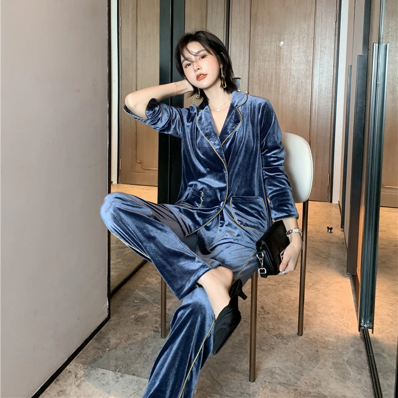 Женский бархатный халат-кимоно с отложным воротником 2 предмета | Женская одежда