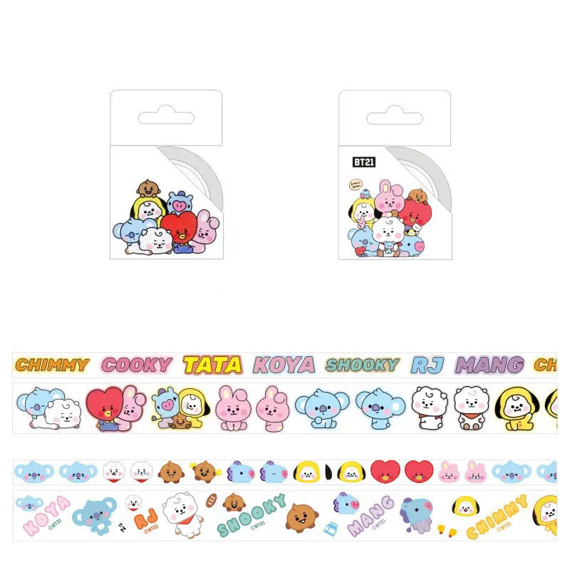 

CBTSHBulletproof Youth Group K-pop new cartoon cute tape paper tape hand account stickers a box of 2 pcs in a box