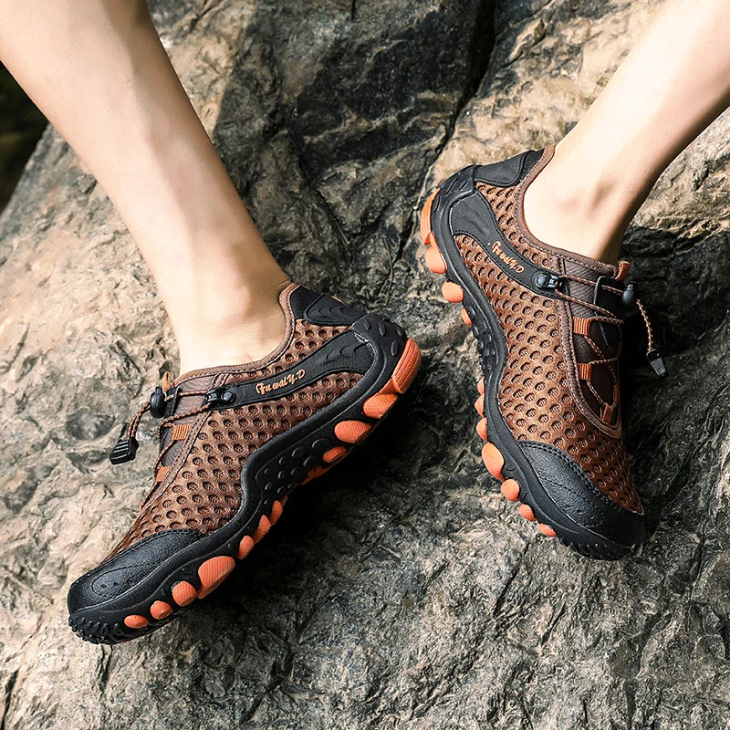 Мужские кроссовки с резиновой подошвой прогулочная обувь дышащие для активного