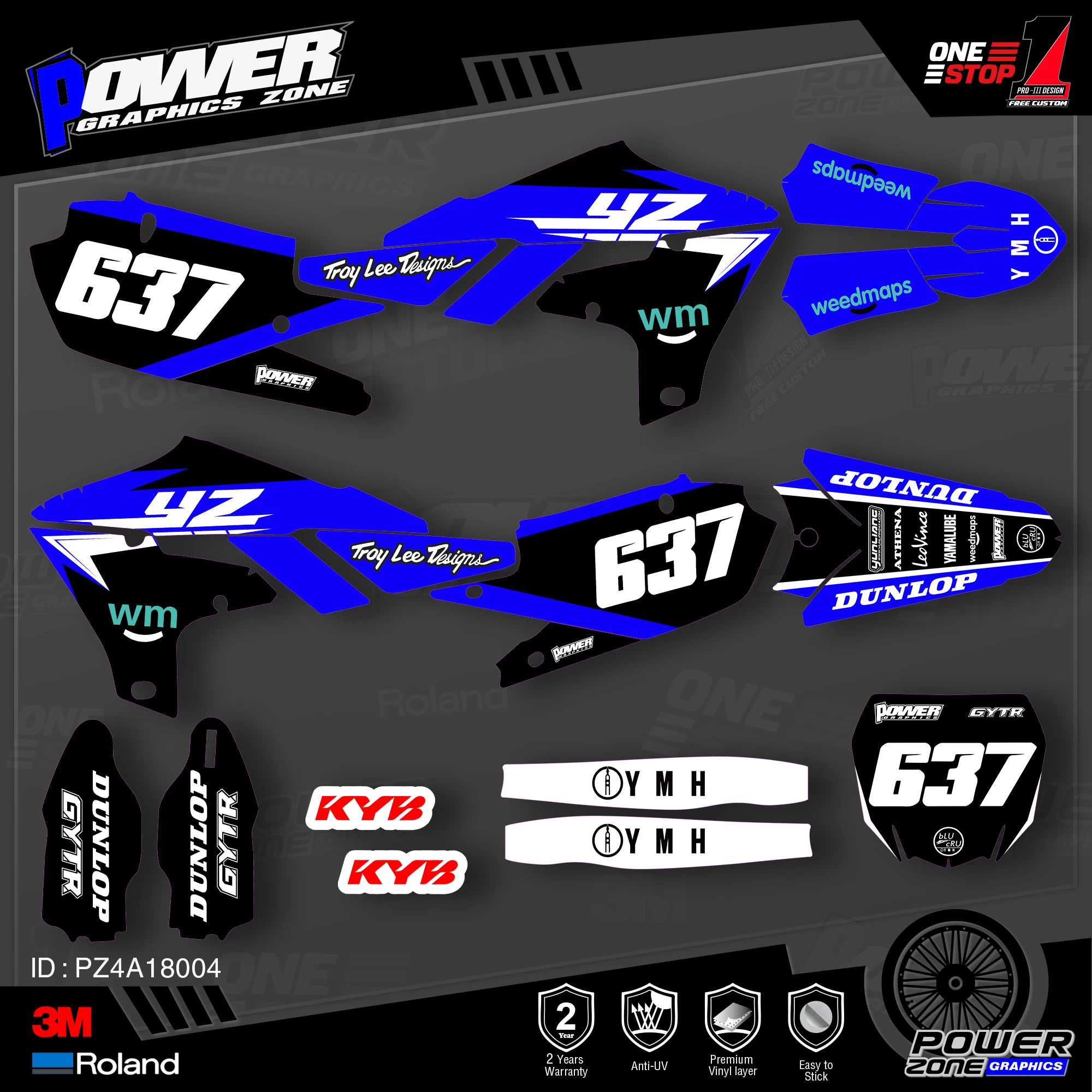 Персонализированные графические фоны PowerZone Team наклейки 3M Набор наклеек для YAMAHA