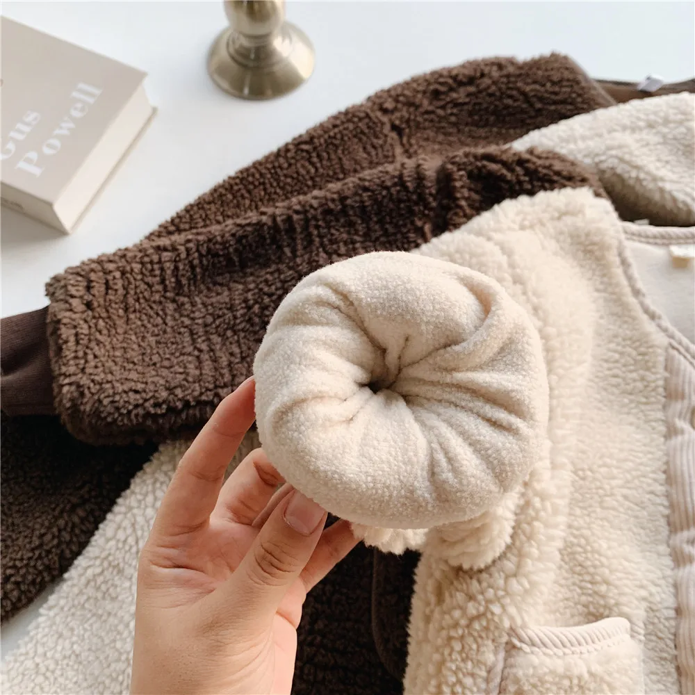 New 2020 Baby Girl Wool Jacket for Fur Coats Toddler Outfits Thick Jackets Kids Winter Clothes Children Outerwear | Детская одежда и