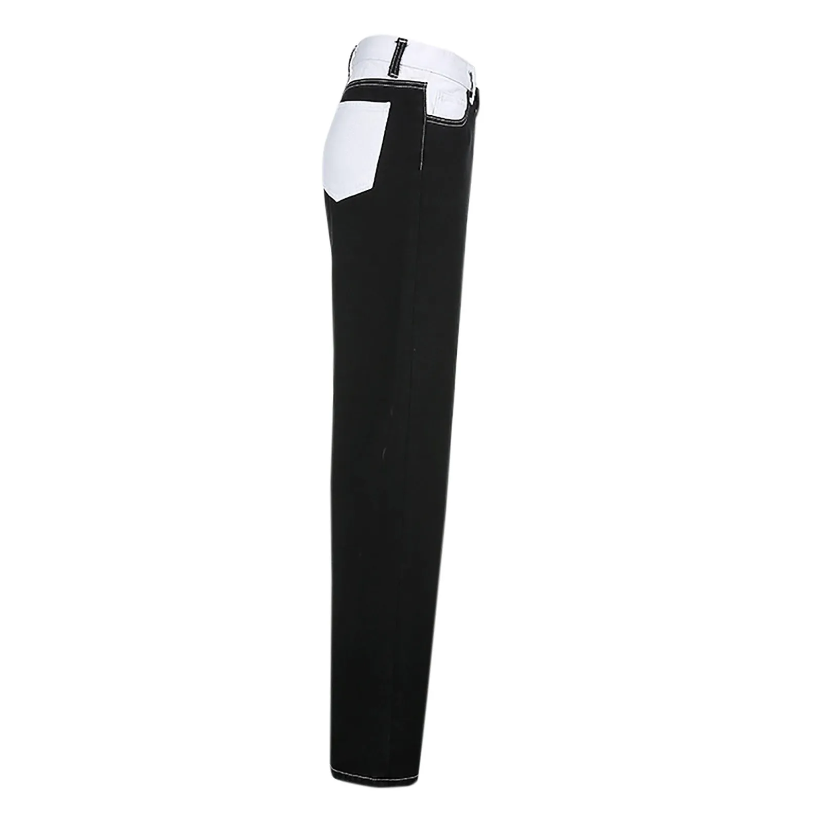 

Women Clothing Pants Jeans Woman Cargo Pants Women's Fashion All-match Contrast Stitching Casual Straight-leg Jeans