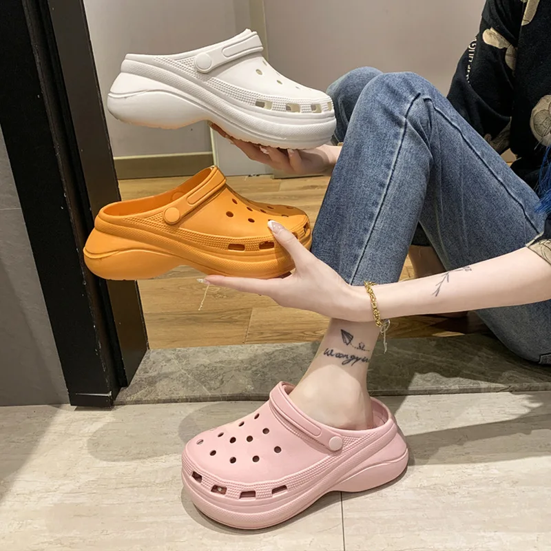 New ThickenedBreathable Non-slip Women's Sandals And Slippers Thickened Soles Soft And Summer Comfortable Ankle-Wrap Beach Shoes