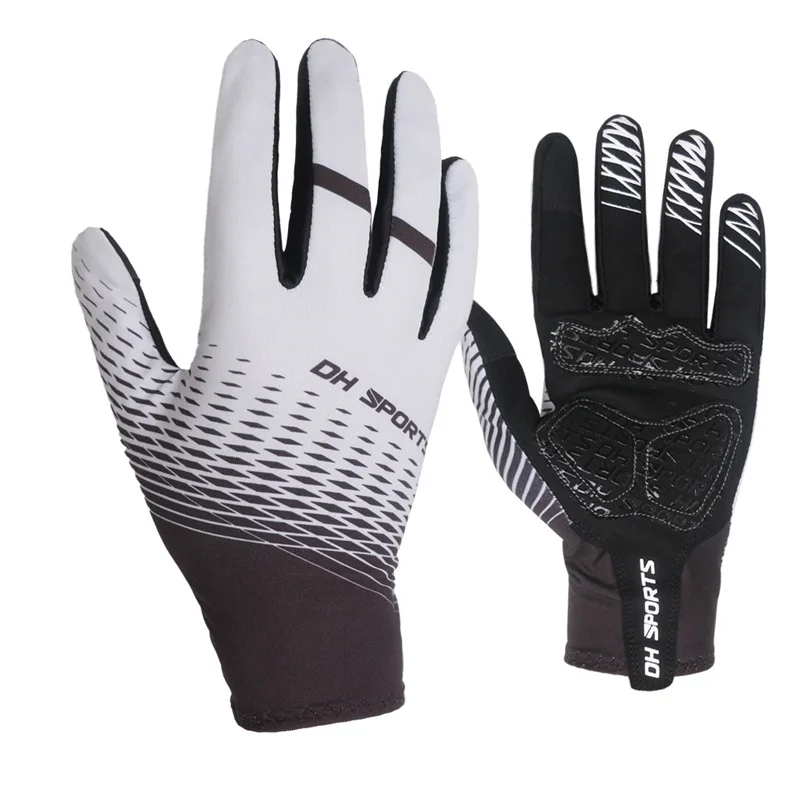 Gray Gloves Новые велосипедные перчатки с полными пальцами с носками, спортивные противоударные противоскользящие MTB велосипедные перчатки с сенсорным экраном, мужские и женские велосипедные перчатки - Цвет: Gray Gloves