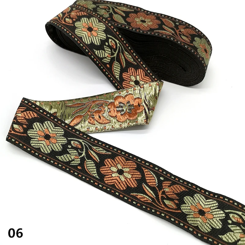 3 ярда винтажная Цветочная Этническая вышивка кружевная лента в стиле бохо