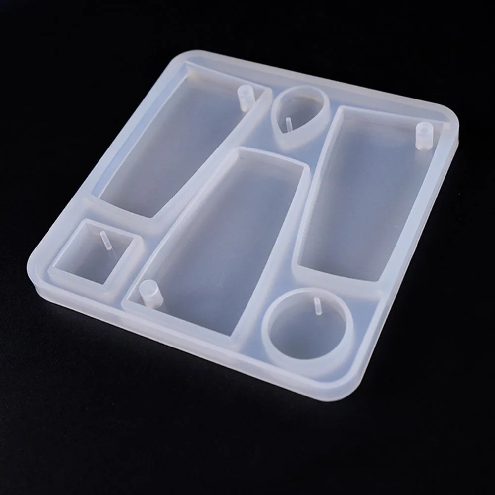 6 геометрических форм силиконовая форма с отверстием жидкая смола для рукоделия