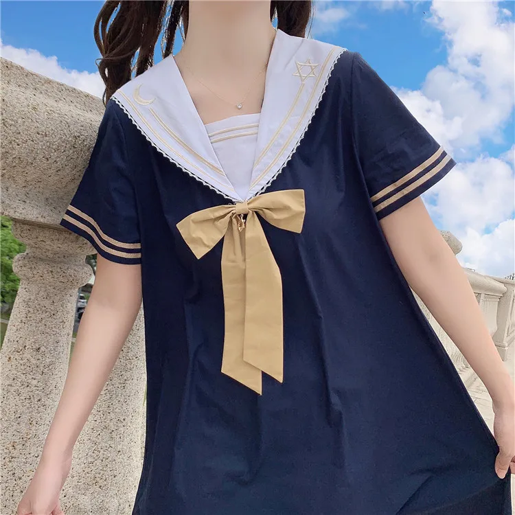 

Japanese JK uniform lolita dress sailor collar bowknot kawaii dress loose gothic lolita op student victorian dress loli 2020 new