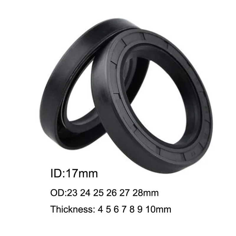 

5/10 Pcs NBR Nitrile Rubber TC Double Lip Oil Seal 17x23x4/10 17x24x4/5/7 17x25x4/5/6/7/10 17x26x5/6/7 17x27x4/6/7/8/10mm