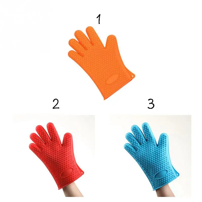 

1Pcs Heat Resistant Silicone Glove Cooking Baking BBQ Oven Pot Holder Mitt Kitchen oven gloves