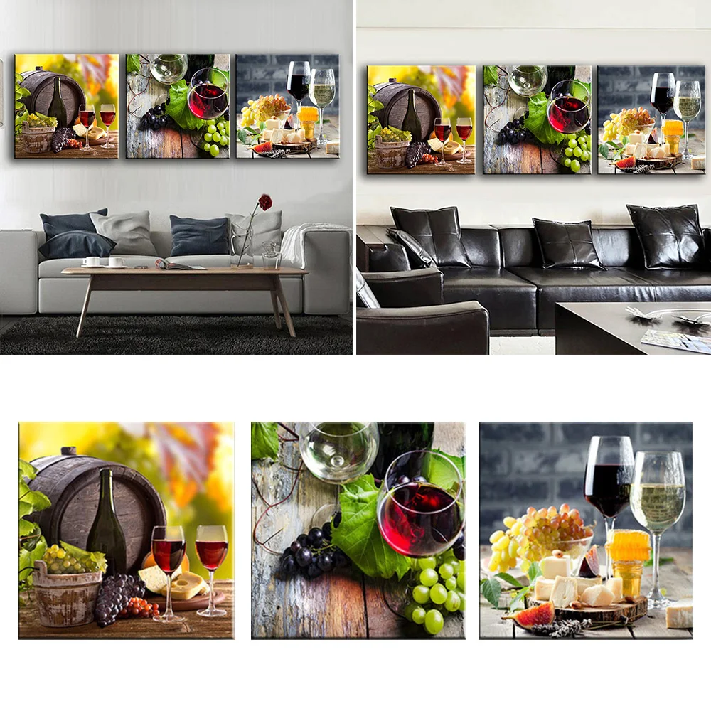 

Office Printed Painting 3 Pieces Grape Wine Painter Bedroom Decoration