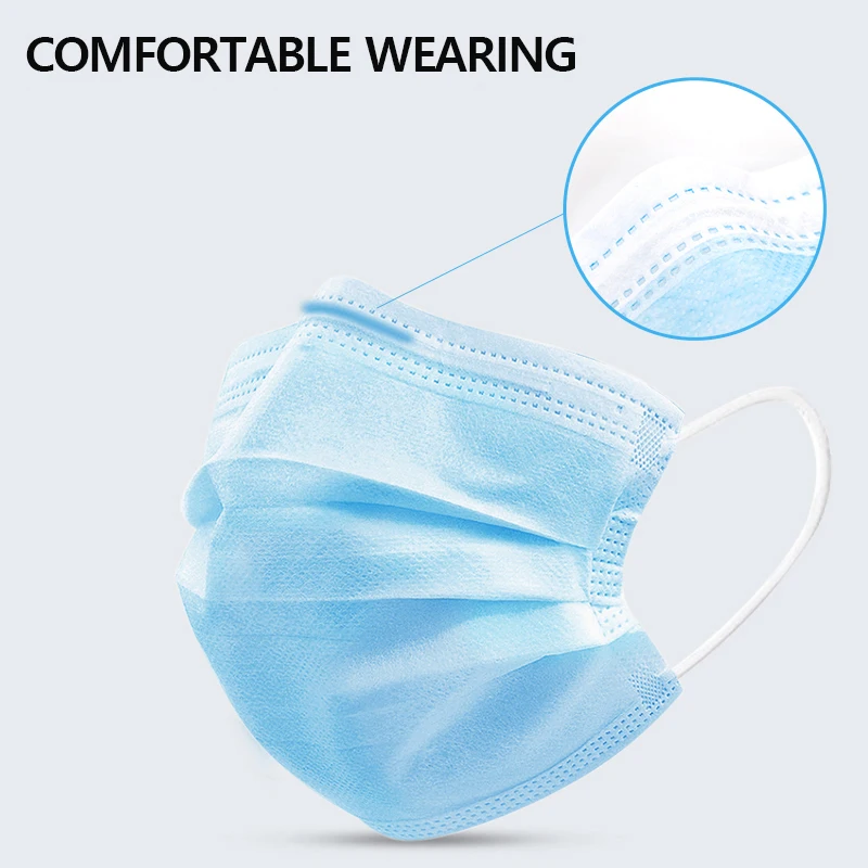 

1000PCS Medical face Mask Non-woven mondkapjes Disposable mouth Masks mascarilla 3Ply anti-dust Filter respirator