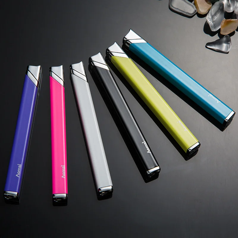 

Creative Candy Color Butane Lighter Metal Slender Strip Torch Lighter Smoking Accessories Lighter Cute Gadgets for Men