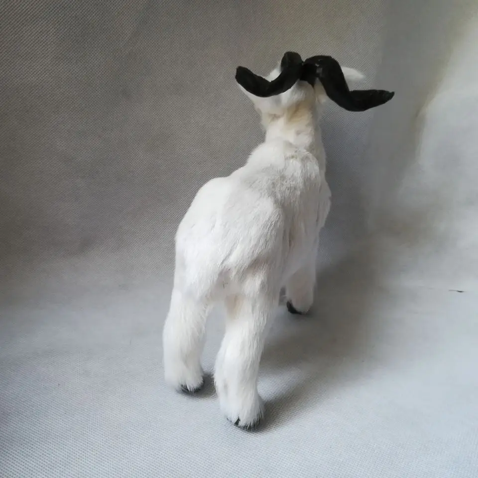 Имитация белой козы жесткая модель большая 25x20 см ремесло для овец украшение дома