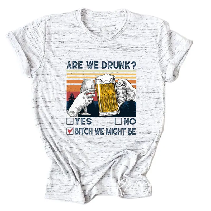 

Женская хипстерская футболка с надписью «We Drunk Beer Hipster» с цветочным принтом, уличная футболка с графикой и надписью, Повседневная забавная Л...