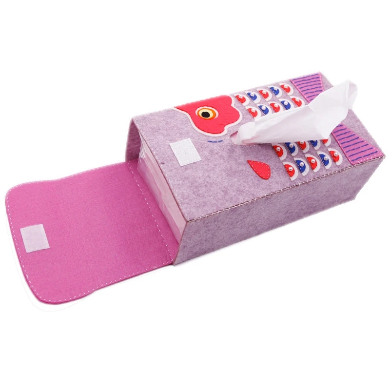 Тканевая коробка для салфеток чехол держатель ручной работы фетровая настенная