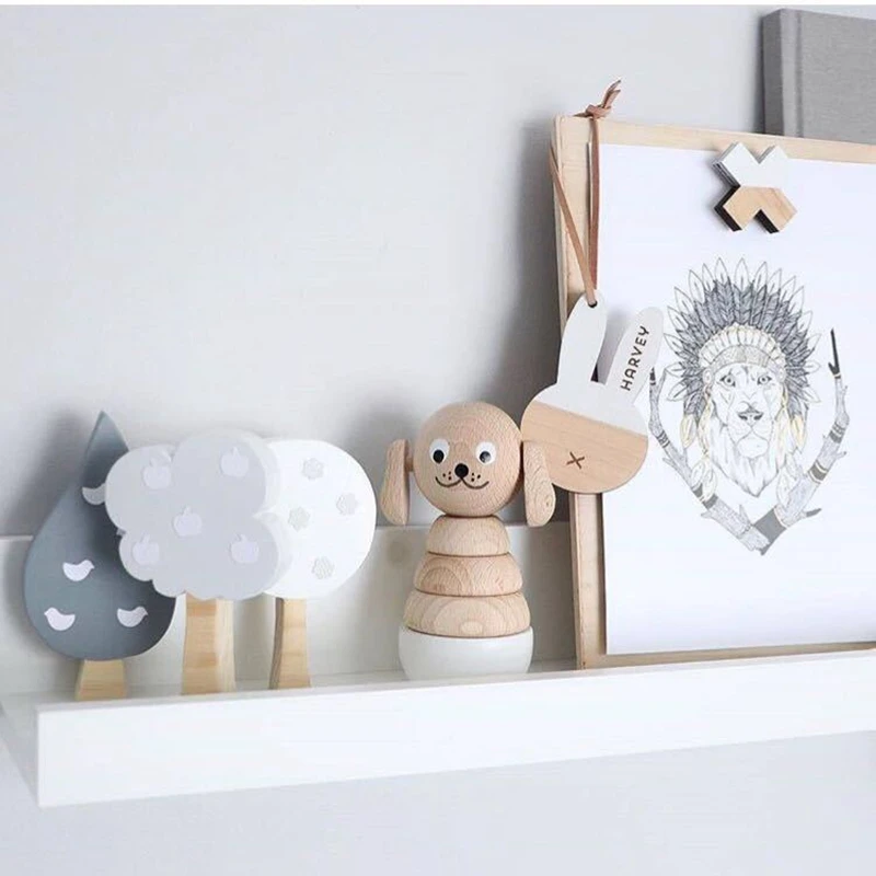 3 шт./лот украшения скандинавские деревянные подвески в виде дерева и цветка