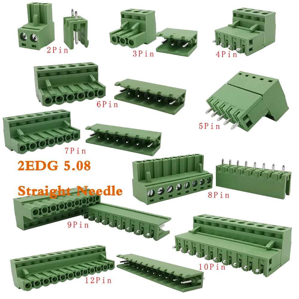 10/5 пар шаг 5 08 мм Клеммная колодка 2EDG 2 12 контактов Pcb винтовой коннектор разъем PCB