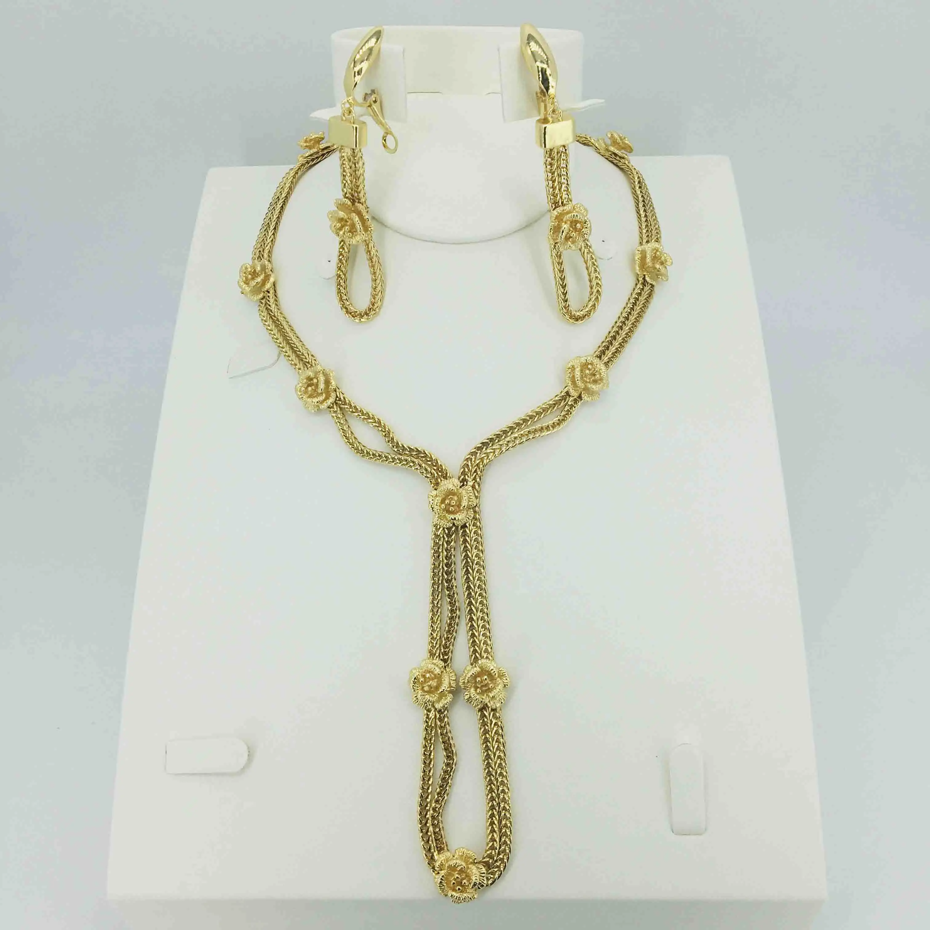 

Wholesale new dubai gold jewelry women's fashion necklace boutique jewelry set wedding necklace 24k gold design necklace
