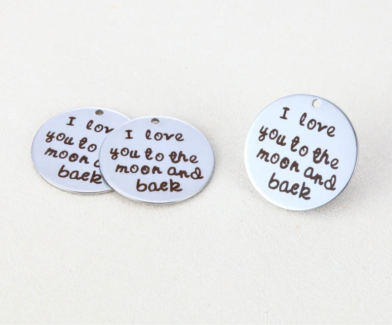Новое поступление, подвески из нержавеющей стали с надписью «I Love you to the moon and back», 20 шт.лот, 25 мм, для изготовления ювелирных изделий своими руками (art.: 3920b64d08e4e) - 3920b64d08e4e