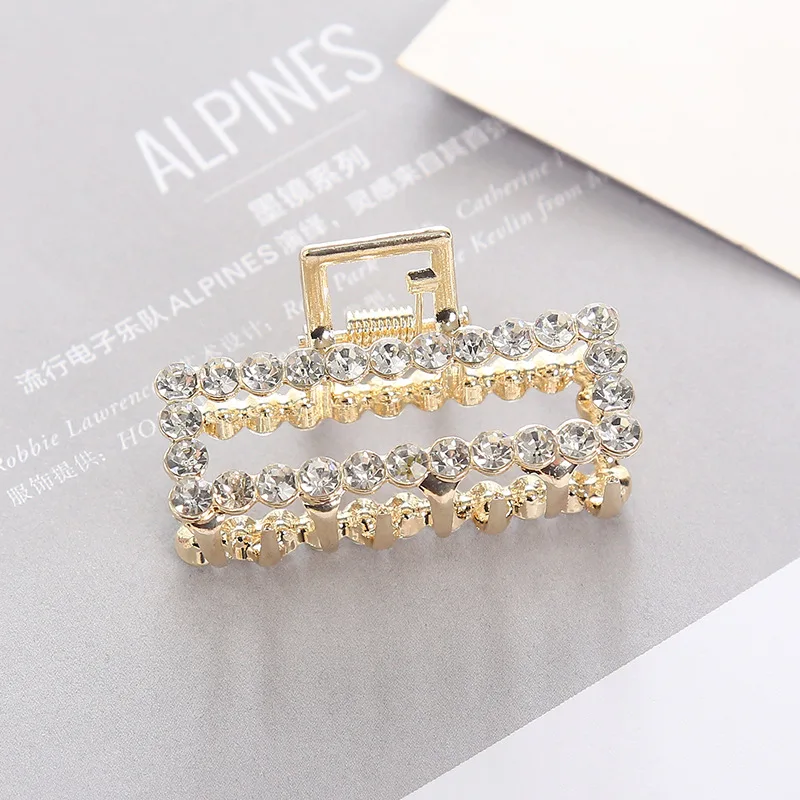 9 1Pc Geometric Pearl Hair Clip Crab Claw For Women Girls Hollw Full Rhinestone Metal Hair Claws Heart Fashion Hair Accessorie - Цвет: 9