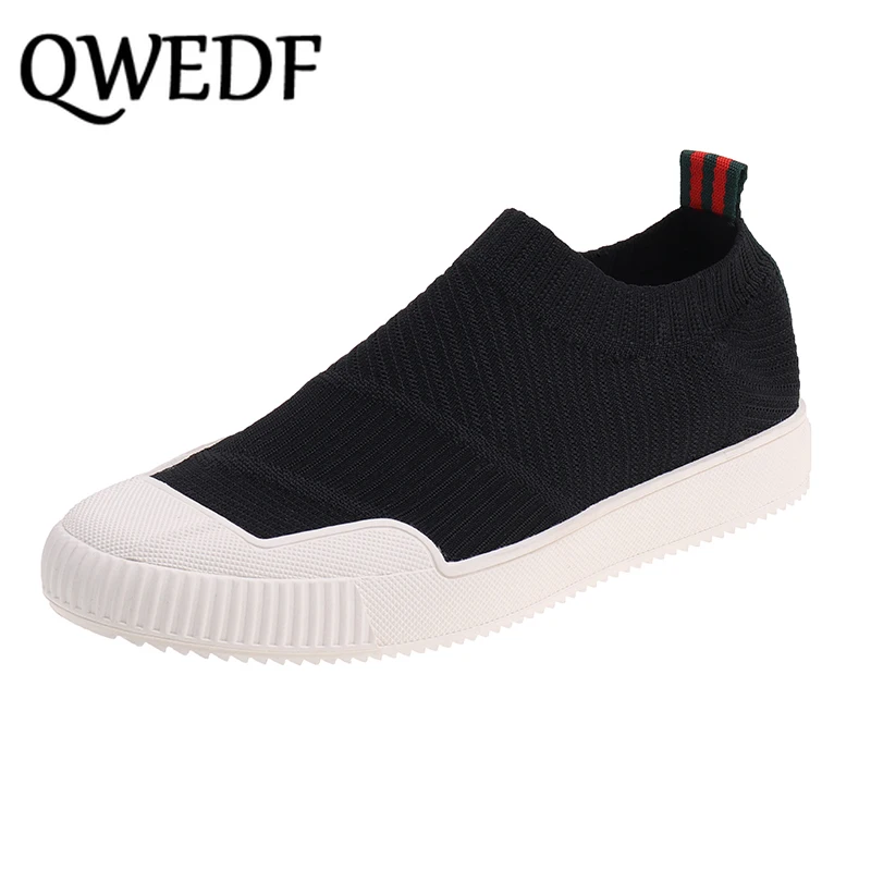 

Beathable Mesh Sneakers Women 2019 Spring Summer Slip on Platform Knitting Flats Soft Walking Vulcanization Shoes Women D3-96
