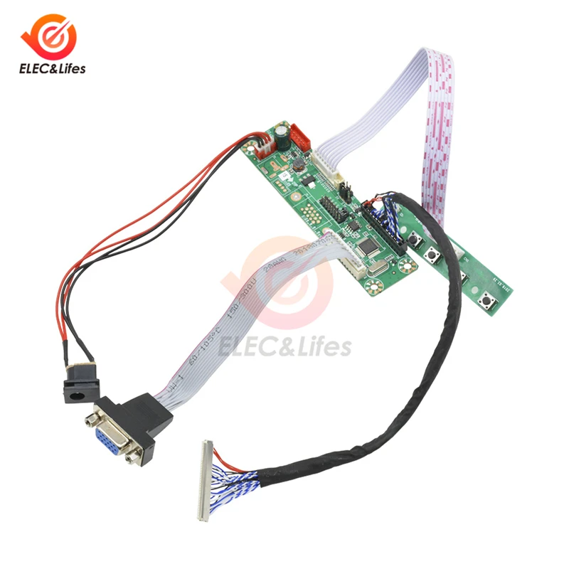 1 комплект 1 канал VGA Видео MT6820 MT6820-MD HX6820-A HX6820 V2.0 универсальный модуль платы драйвера+ LVDS кабель ЖК-дисплей FHD