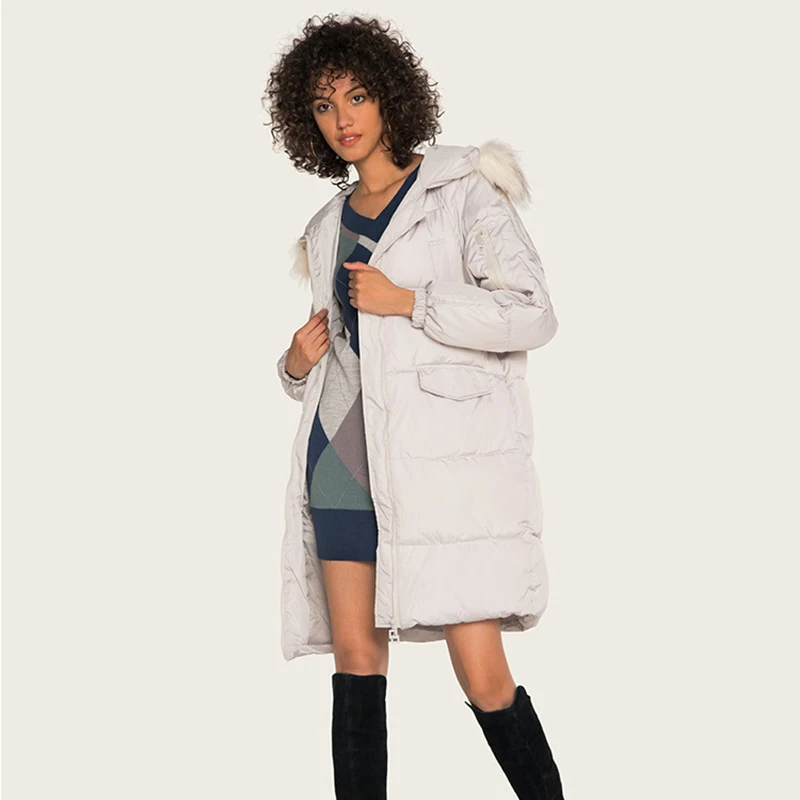 Модный новый зимний пуховик с капюшоном Европейская и американская популярная