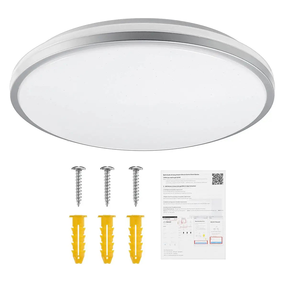 

110-240V WiFi Intelligent Lights RGB Colorful Ceiling Lamp 180W Music Rhythm Gradient Support Alexa Google Home Ceiling Light