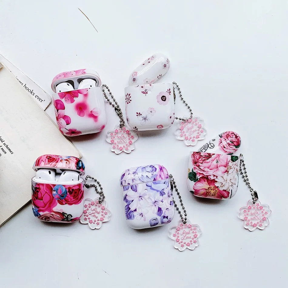 Беспроводной чехол для наушников для Airpods, чехол, Роскошный милый цветок, чехол для наушников для Apple Air Pods 2, чехол, защита, аксессуары для кожи