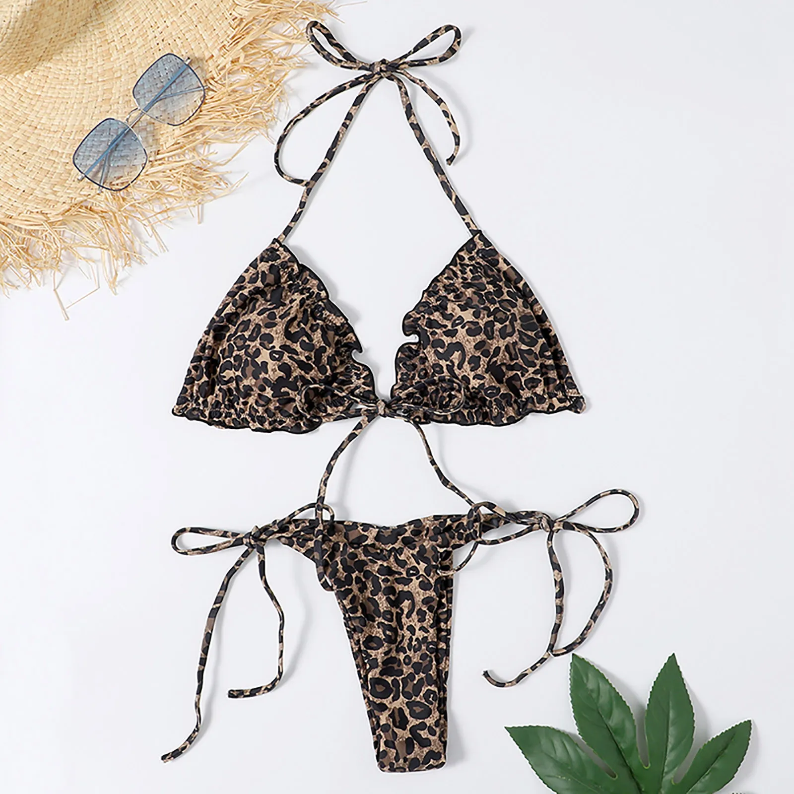 

Two Pieces Swimsuit Fashion Swimwear Women Bikinis Sexy High Breast Contrast Gradient Split Bikini Set Maillot De Bain Femme