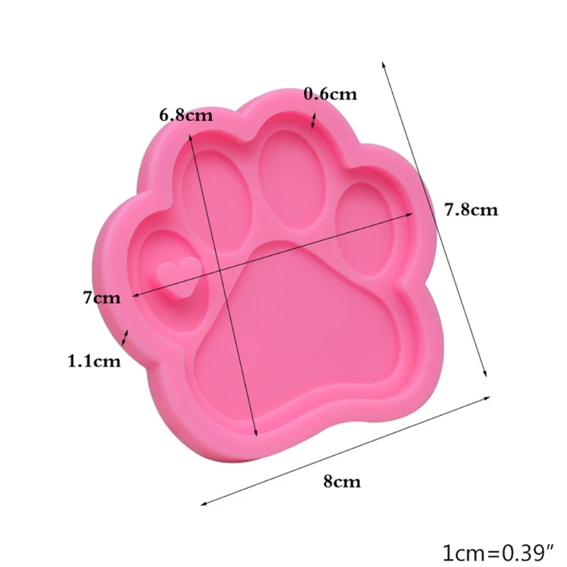 

Crystal Epoxy Resin Mold Bear Paw Keychain Casting Silicone Mould DIY Crafts Jewelry Pendant Making Tools