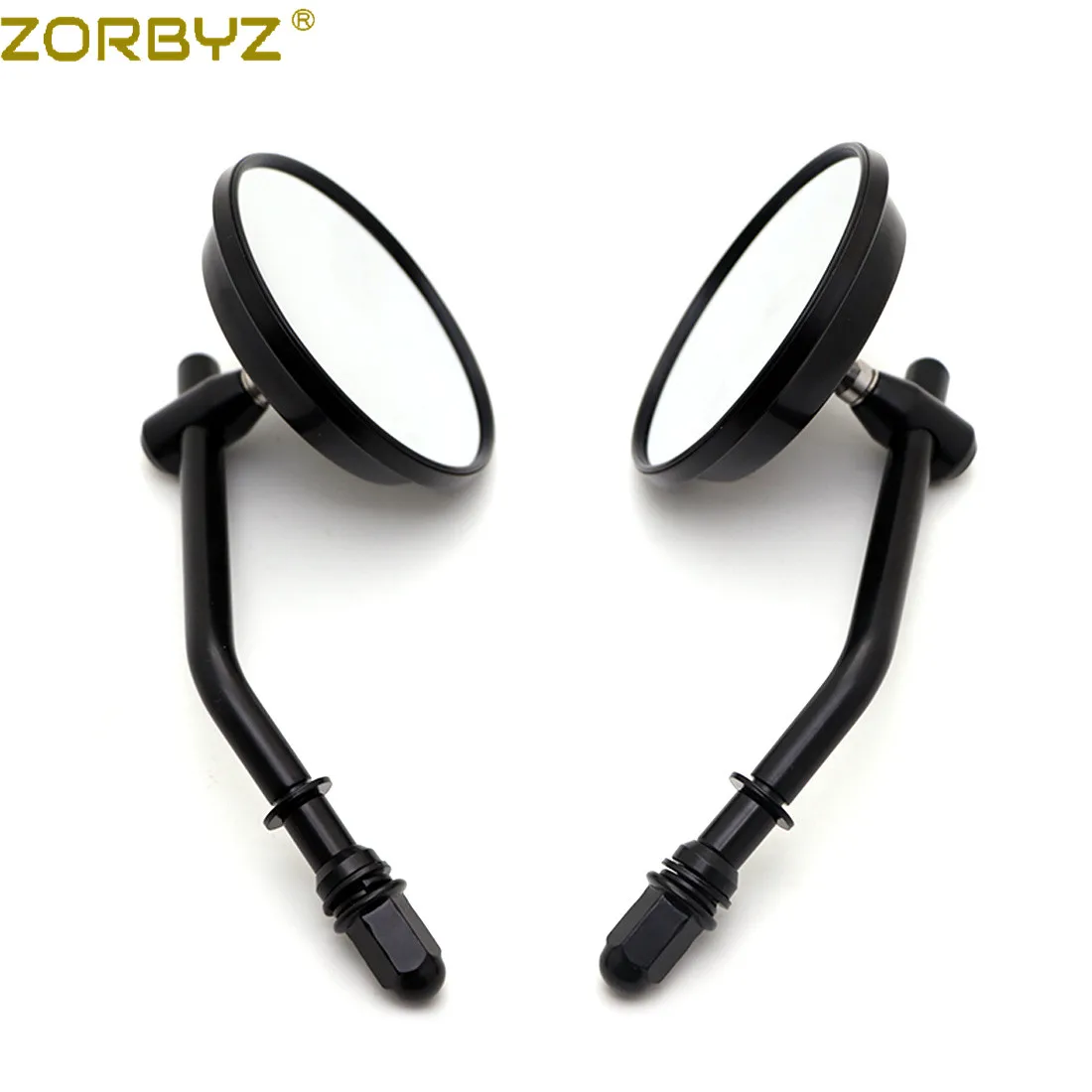 ZORBYZ мотоциклетные 3 &quotчерные круглые боковые зеркала заднего вида для Harley dyna Fatboy